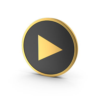 Play Button Gold Icon.H02.2k